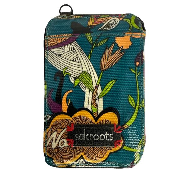 Sakroots Wallet Bifold Zip Change Bills and Cards Birds Flowers Boho Style - Picture 1 of 3